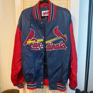 Cardinals Baseball Merch Blue and Red Bomber Jacket Size XL NBW